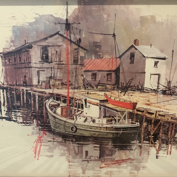 Artwork mid century ink & watercolor - Picture 3 of 3